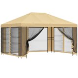 vidaXL Vrtni gazebo s stranskimi stenami 4 × 3 m Krem, (5000218950) | Shoptok.si