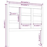  Uzglavlje za krevet sivo 95,5 x 4 x 100 cm od masivne borovine | shoptok.hr