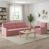  Set sofe 2 pcs Ružičasta Baršun - Ružičasta 1-Sjedalo + 3-Sjedalo (210 cm) | shoptok.hr