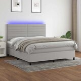  box spring s madracem LED svjetlosivi 160x200 cm tkanina | shoptok.hr