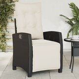  The Living Store Vrtni naslanjač z naslonom za noge črn poli ratan - Vrtni Naslanjač, (21469639) | Shoptok.si