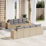 vidaXL 9-dijelni set vrtnih sofa s jastucima bež od poliratana | shoptok.hr