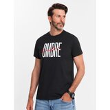 Ombre Men's cotton T-shirt with delicate embroidery - cream Cijene
