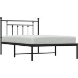  Metalni okvir za krevet s uzglavljem crni 107x203 cm | shoptok.hr