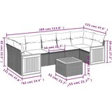  8-dijelni set vrtnih sofa od poliratana s jastucima crni | shoptok.hr