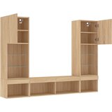  5-dijelni zidni TV elementi s LED svjetlima boja hrasta drveni | shoptok.hr