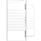vidaXL Tuš stena za kopalno kad 120x68x130 cm kaljeno steklo s črtami | Shoptok.si