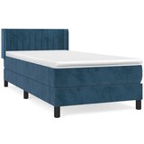 Maison Chic Box spring postelja - Vzmetna postelja z vzmetnico temno modra 90x200 cm žamet SL14250, (21908067) | Shoptok.si