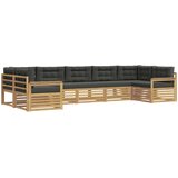  Set vanjskih sofa 7 kom. Bijela i antracit Čvrsto drvo akacije 404 x 168,5 x 73 cm | shoptok.hr