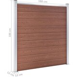 vidaXL Vrtna ograja WPC 180x186 cm rjava | Shoptok.si