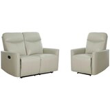P & B Sedežna Garnitura City Sivo Usnje 140x102 Cm | Shoptok.si