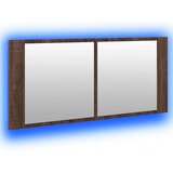  LED kupaonski ormarić s ogledalom smeđa boja hrasta 100x12x45cm | shoptok.hr
