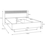 Hom`in POSTELJA x , umetna masa, leseni material barve hrasta, peščene barve | Shoptok.si