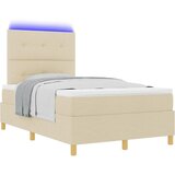  LED Box Spring Krevet s uzglavljem Krema 120 x 190 cm tkanina | shoptok.hr
