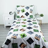 Jerry Fabrics Zelena dječja posteljina za krevet za jednu osobu od mikrovlakana 140x200 cm Minecraft Block Stack – | shoptok.hr