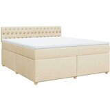 vidaXL Box spring postelja z vzmetnico krem 180x200 cm blago, (21309643) | Shoptok.si