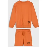 Sinsay komplet puloverja in kratkih hlač - oranžna