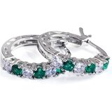  Naušnice CA-21731 - Srebrna / Zelena KP21731 | Shoptok.si