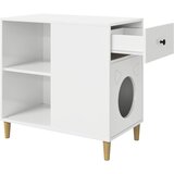  Mačja Kuća Sjajno bijelo 72 x 42.5 x 70 cm Konstruirano drvo | shoptok.hr