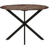  Blagovaonski stol Ø 110x78 cm masivno obnovljeno drvo i čelik | shoptok.hr