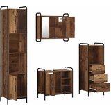  Set ormarića za kupaonicu 4 kom. Staro drvo 40 x 36 x 181 cm Slike