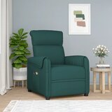 vidaXL Masažni stol s funkcijo vstajanja temno zeleno blago | Shoptok.si