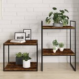 vidaXL Stenske police 4 kosi dimljeni hrast 40x40x1,5 cm inž. les, (21035986) | Shoptok.si