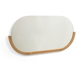 Kave Home Stensko ogledalo z lesenim okvirjem 96x55 cm Rokia – Cene