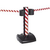  Pomična zapora s trakovi, s trakom 2 x 22 m, barva traku rdeča/bela | Shoptok.si