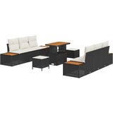  Sjedeća garnitura za vrt 9 kom. 8-Broj sjedala Crna i Krema 173 x 62 x 85 cm | shoptok.hr