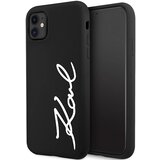 Karl Lagerfeld SILIKONSKI OVITEK S PODPISOM ZA IPHONE 11/XR ČRN, (21897536) | Shoptok.si