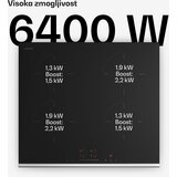 Klarstein Verosteel indukcijska kuhalna plošča, Elegantna, minimalistična, zmogljiva, 4 kuhališča, 7400 W, 60 cm | Shoptok.si