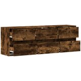 vidaXL Stenska TV omarica z LED lučkami dimljeni hrast 130x31x45 cm | Shoptok.si