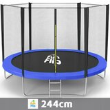 Fun Flip Trambolina 244cm sa sigurnosnom mrežom i merdevinama - 150 kg nosivosti ( FF-244-BL-OUT ) | ePonuda.com