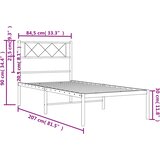 Metalni okvir za krevet s uzglavljem bijeli 80x200 cm | shoptok.hr