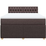 vidaXL Krevet s oprugama i madracem tamnosmeđi 160x200 cm tkanina | shoptok.hr