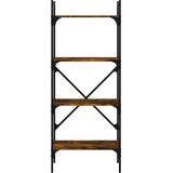  Regal za knjige 4 razine boja hrasta 56x31,5x138,5 cm drveni Siva | shoptok.hr