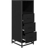 vidaXL Kopalniška omarica s predalom Črni hrast 35 x 37.5 x 100 cm | Shoptok.si