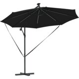 vidaXL Kantaliv dežnik z bananom s ključavnico Črna 294 x 294 x 248 cm | Shoptok.si