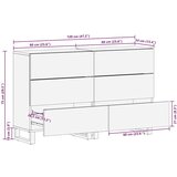 vidaXL Komoda 2 kom crna 60x33x75 cm Puno drvo Mango | shoptok.hr