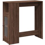 vidaXL Barska miza s policami rjavi hrast 101x40x103,5 cm inž. les | Shoptok.si