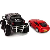  Igračka Monster Truck s prikolicom i BMW-om 58cm crno - crveni | shoptok.hr
