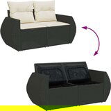 vidaXL 8-dijelni set vrtnih sofa od poliratana s jastucima crni | shoptok.hr