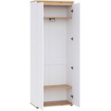 CARRYHOME GARDEROBNA OMARA bela, hrast artisan | Shoptok.si