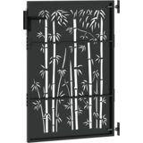 vidaXL Vrtna vrata Črna 105 x 125 cm Jeklo s prašnim premazom | Shoptok.si