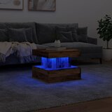  Stolić za kavu s LED svjetlima boja staro drvo 50 x 50 x 40 cm | shoptok.hr