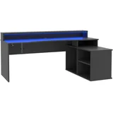 gaming miza kovina, umetna masa, leseni material črna