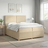  Boxspring krevet s madracem Krem 200 x 200 cm Tkanina - Krem 200 x 200 cm Dizajn linija | shoptok.hr