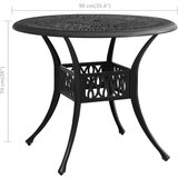 vidaXL Vrtni stol crni 90 x 90 x 74 cm od lijevanog aluminija | shoptok.hr