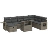  9-dijelni set vrtnih sofa od poliratana s jastucima sivi | shoptok.hr